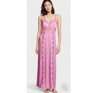 Pink long slip from Victoria Secret Lace-Inset Long Slip satin NEW lilac
